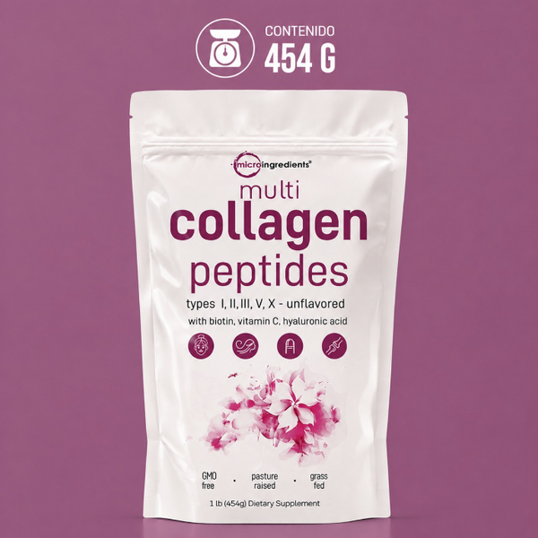 Multi Collagen Peptides – 5 Tipos de Colágeno | Piel, Cabello y Articulaciones | 454 g